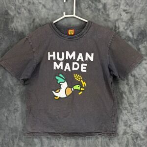 Human Made Flying Duck Graphic T-Shirt Faded Black Mens XL Made in Japan